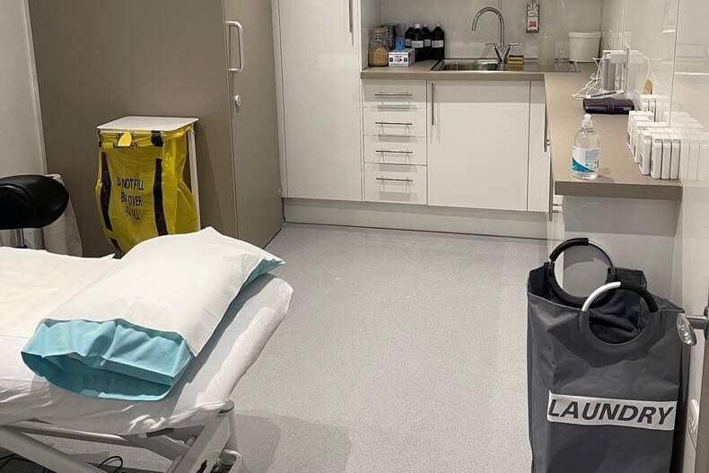 A Gedling Colonics treatment room representing the clinical training environment